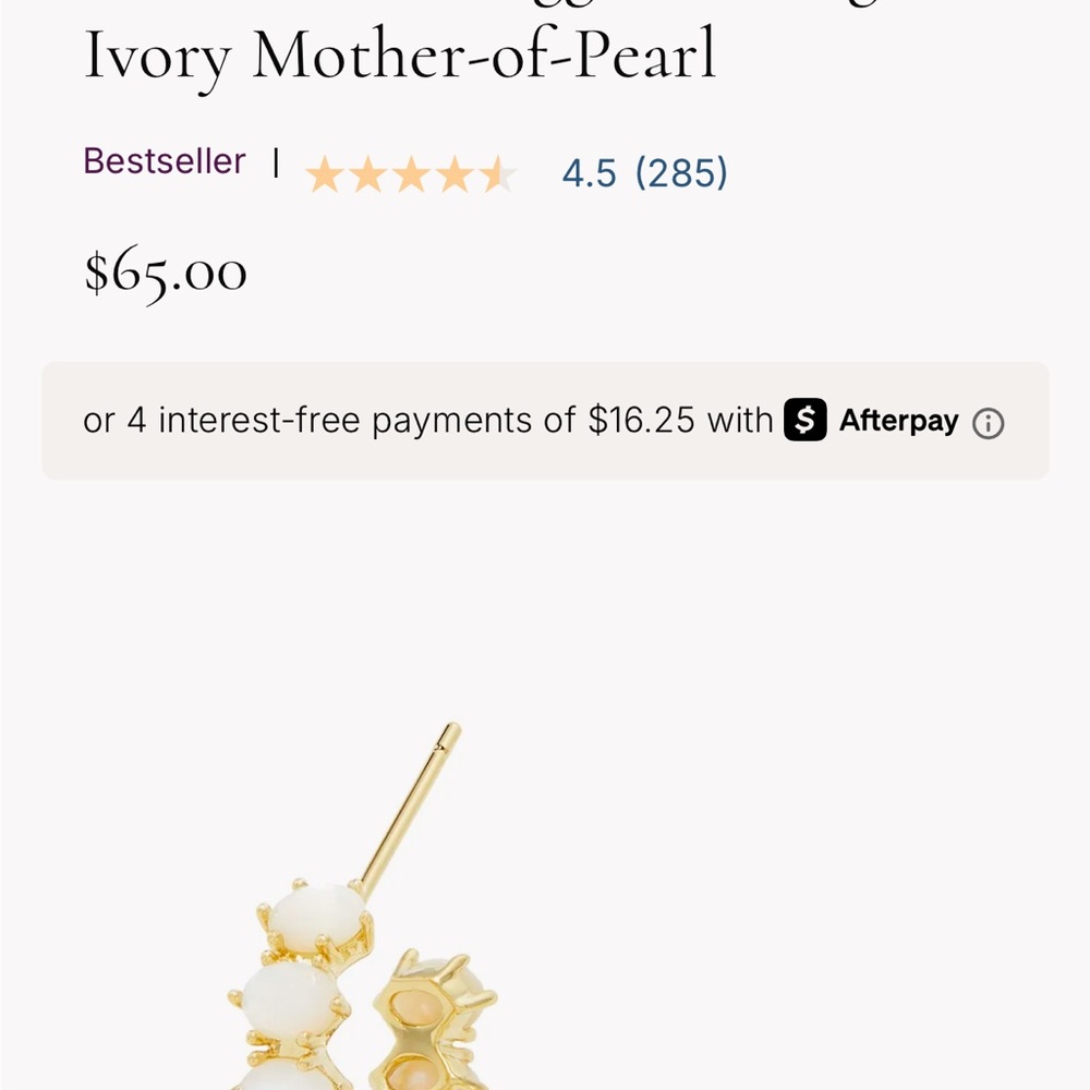 Kendra Scott Gold and White Stud Earrings